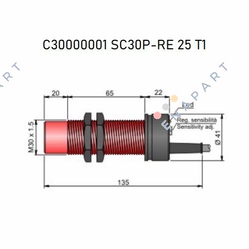 SC30P-RE25 T1 Ємнівний датчик