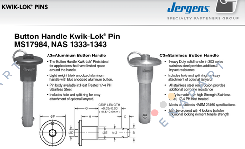 850640-26  КЛП, КНОПКА HANDLE, 10MM X 26 СС