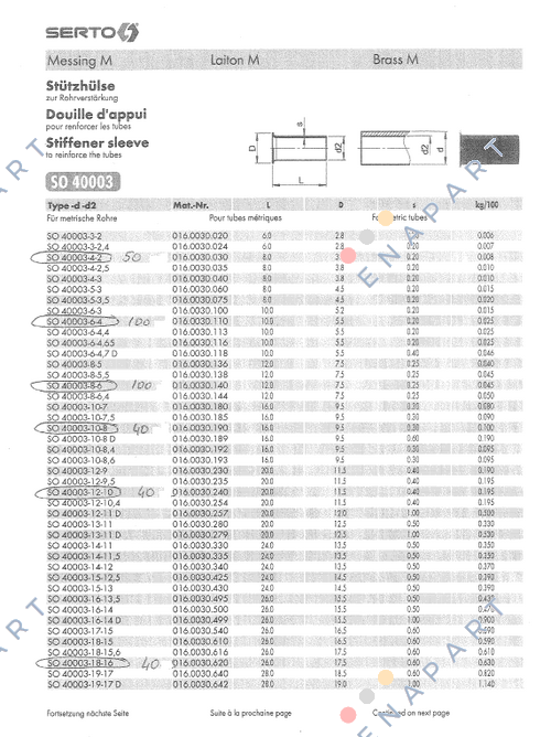 SO 40003-12-10 (016.0030.240)  Stützhüls до