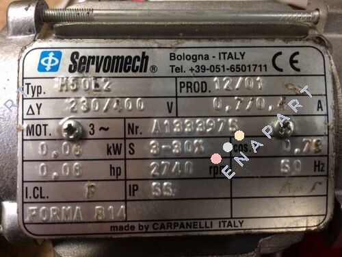 0,06kW; 2polig; 230/400V; 50Hz Асинхронний двигун встановлений на диск з S.N. 04,1691